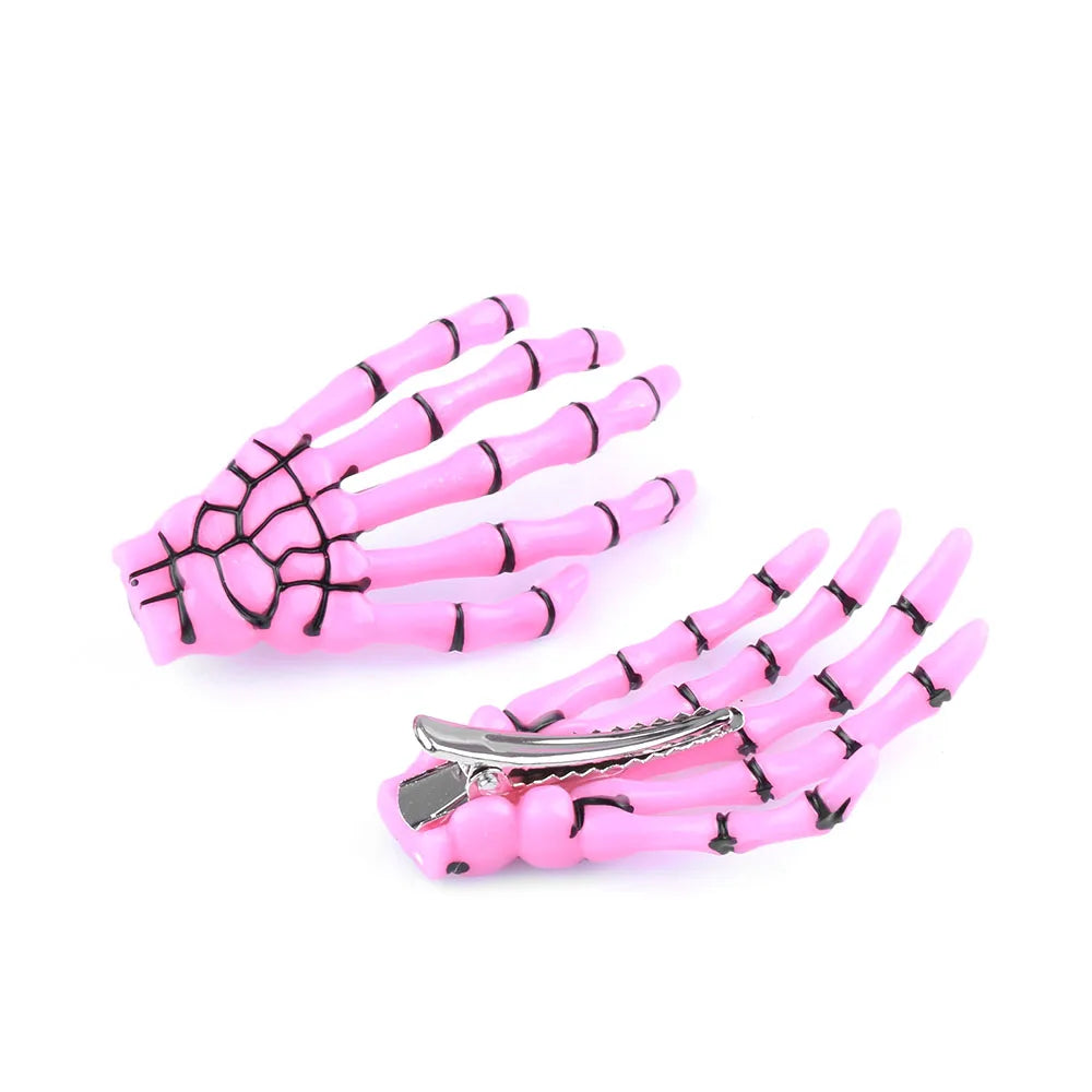 2 Pcs/Set New Skull Hand Bone Hairpin Gripper Ghost Skeleton Hair Clips Hairclips Bone Claw Hair Accessories Mujer Hairclip