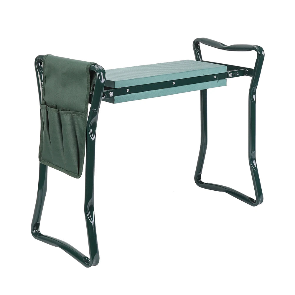 SucceBuy Garden Kneeler and Seat 6 inch Wide Kneeling Pad Heavy Duty Garden Kneeling Stool Folding Garden Seat with 2 Tool Bags