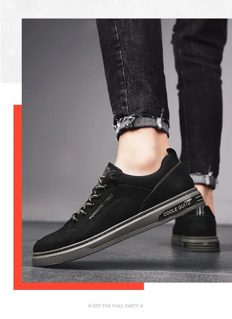 2025 New Trendy Versatile Cloth Shoes Men's Spring New Breathable White Shoes Men's Sports and Leisure Board Shoes Trendy Shoes