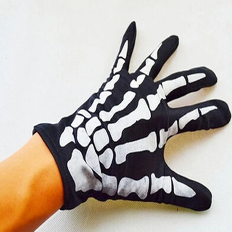 Halloween Gloves Black White Makeup Props Halloween Supplies Naturalness Skull Ghost Claw Gloves Festival Products 2025