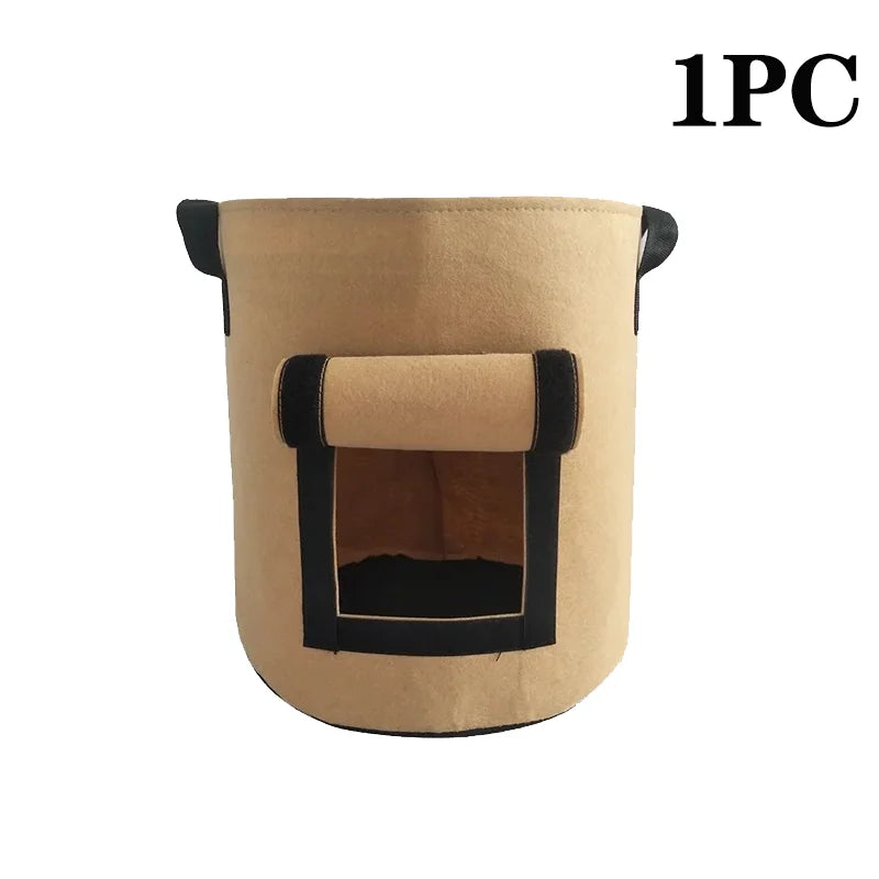 5/10Gallon Felt Plant Grow Bags Nonwoven Fabric Garden Potato Pot Greenhouse Vegetable Growing Bags Moisturizing Vertical Tools