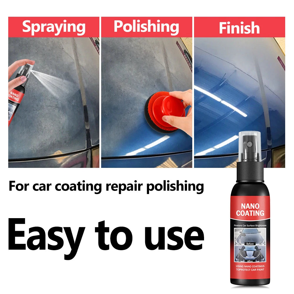Car Nano Ceramic Coating Kit - Universal Professional Car Beauty, High Gloss Car Paint Repair Protection, Long-Lasting Gloss