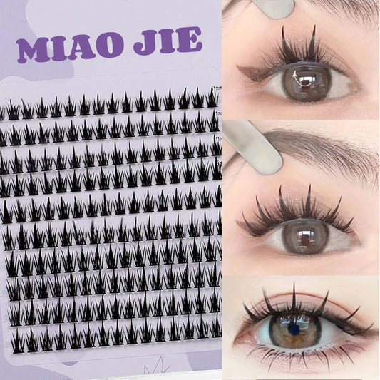 MIAOJIE 160 Rows Cluster Lashes Faux Mink Eyelashes Cluster Natural Eyelash Extension 3D Russia Strip Individual Eyelashes Clust