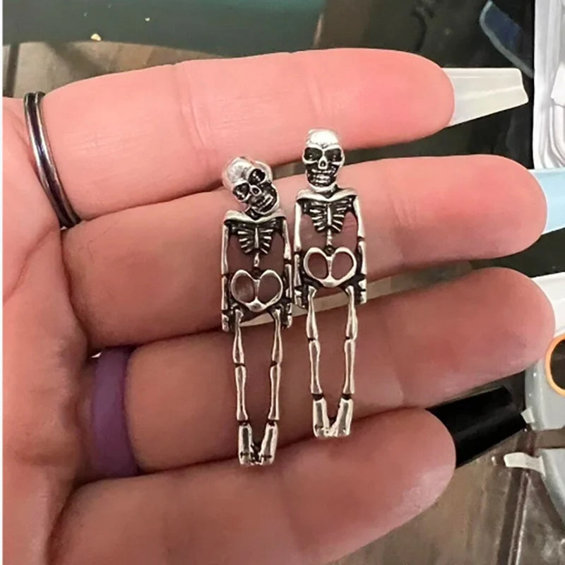 New Halloween Skull Skeleton Drop Earrings for Women Fashion Punk Charm Ghost Spider Web Dangle Earrings Jewelry Gift