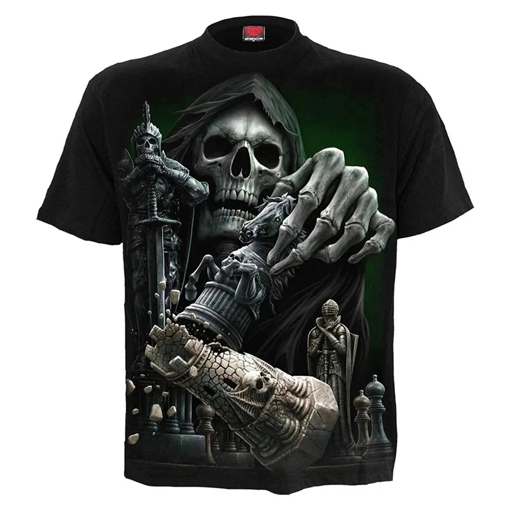 Skull 3D T-shirt for Men Fashion Hip Hop O-Neck Short Sleeve Shirt Harajuku Men's T-shirt Oversized T-shirt Men's Clothing
