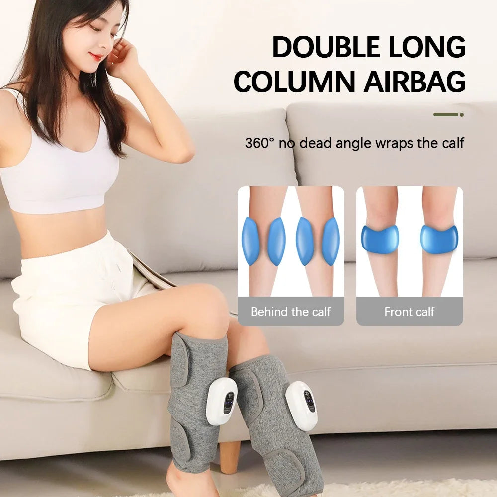 Electric Leg Massager Wireless Rechargeable Air Compression Calf Massage Relax Leg 3 Modes 360° Air Pressure Air Bag Leg Massage
