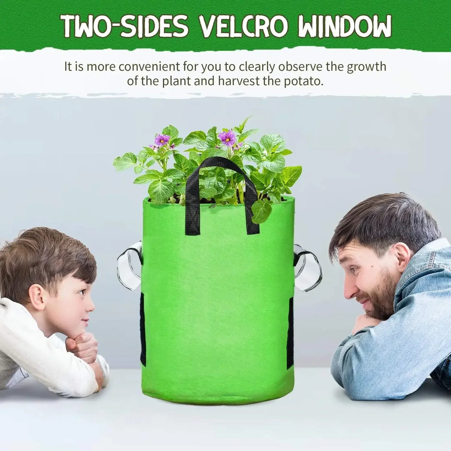 5/10Gallon Felt Plant Grow Bags Nonwoven Fabric Garden Potato Pot Greenhouse Vegetable Growing Bags Moisturizing Vertical Tools