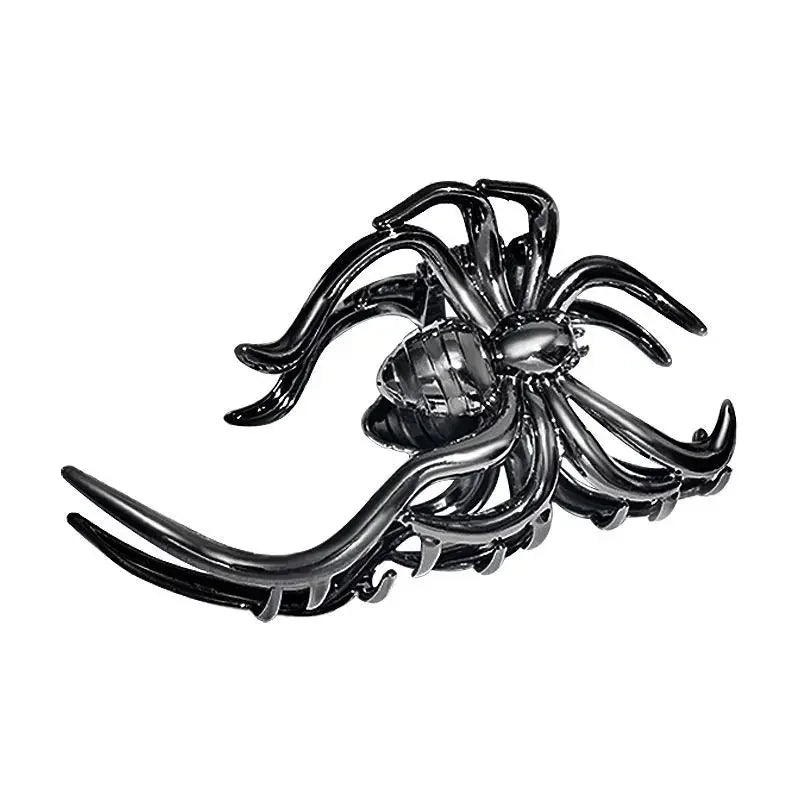 Halloween Spider Skeleton Hair Claw Clips for Women Jewelry Accessories Black Silver Gold Large Barrette Party Headwear