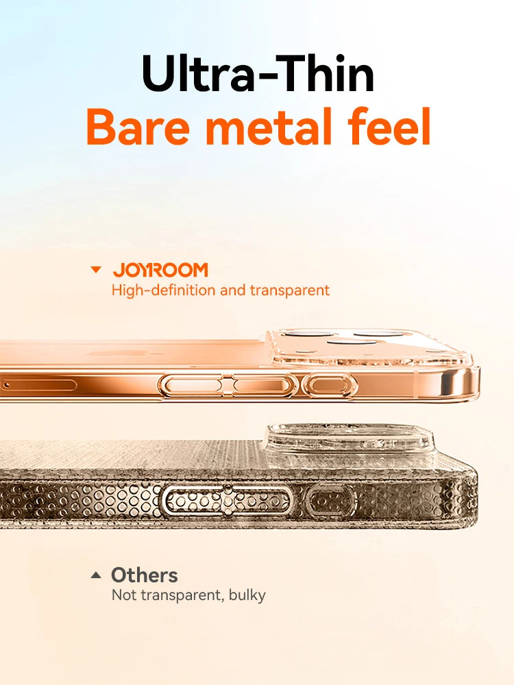 Joyroom For iPhone 17 16 15 Pro Max Case Lens Protection Anti-Yellow Case For iPhone 17 16 Pro Max Transparent Shockproof Cover