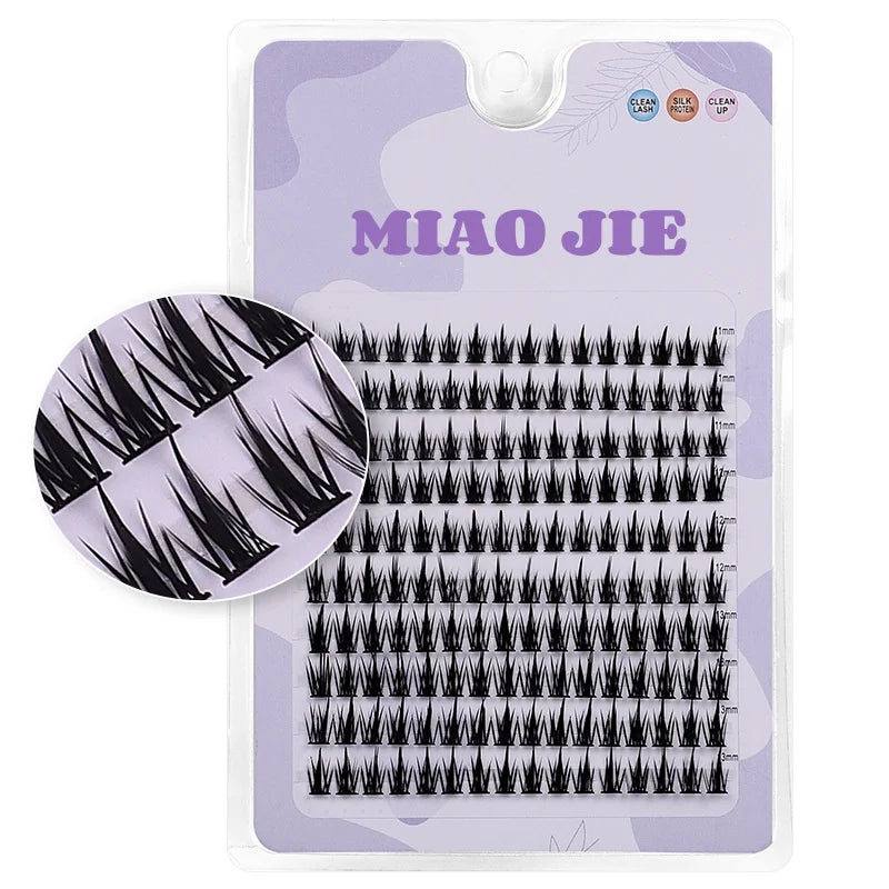 MIAOJIE 160 Rows Cluster Lashes Faux Mink Eyelashes Cluster Natural Eyelash Extension 3D Russia Strip Individual Eyelashes Clust