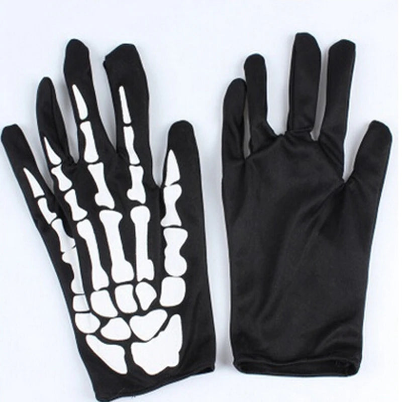 Halloween Gloves Black White Makeup Props Halloween Supplies Naturalness Skull Ghost Claw Gloves Festival Products 2025