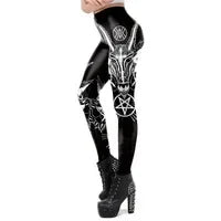 [You're My Secret]Halloween Cosplay 3D Skeleton Printed Leggings stretch elastic Skinny Fit Push Up Pants Women pumpkin Trousers