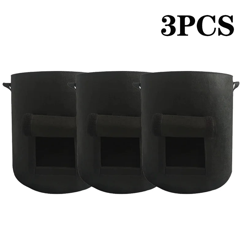 5/10Gallon Felt Plant Grow Bags Nonwoven Fabric Garden Potato Pot Greenhouse Vegetable Growing Bags Moisturizing Vertical Tools