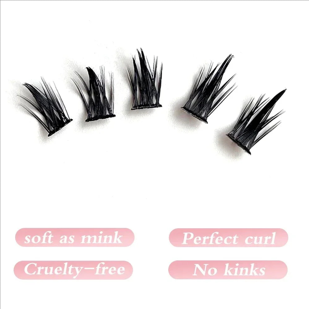 MIAOJIE 160 Rows Cluster Lashes Faux Mink Eyelashes Cluster Natural Eyelash Extension 3D Russia Strip Individual Eyelashes Clust