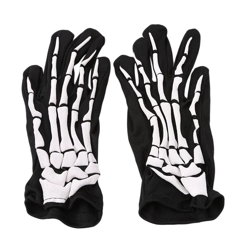 Halloween Gloves Black White Makeup Props Halloween Supplies Naturalness Skull Ghost Claw Gloves Festival Products 2025