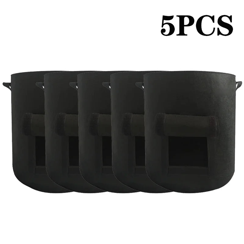 5/10Gallon Felt Plant Grow Bags Nonwoven Fabric Garden Potato Pot Greenhouse Vegetable Growing Bags Moisturizing Vertical Tools